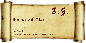 Borna Zéta névjegykártya